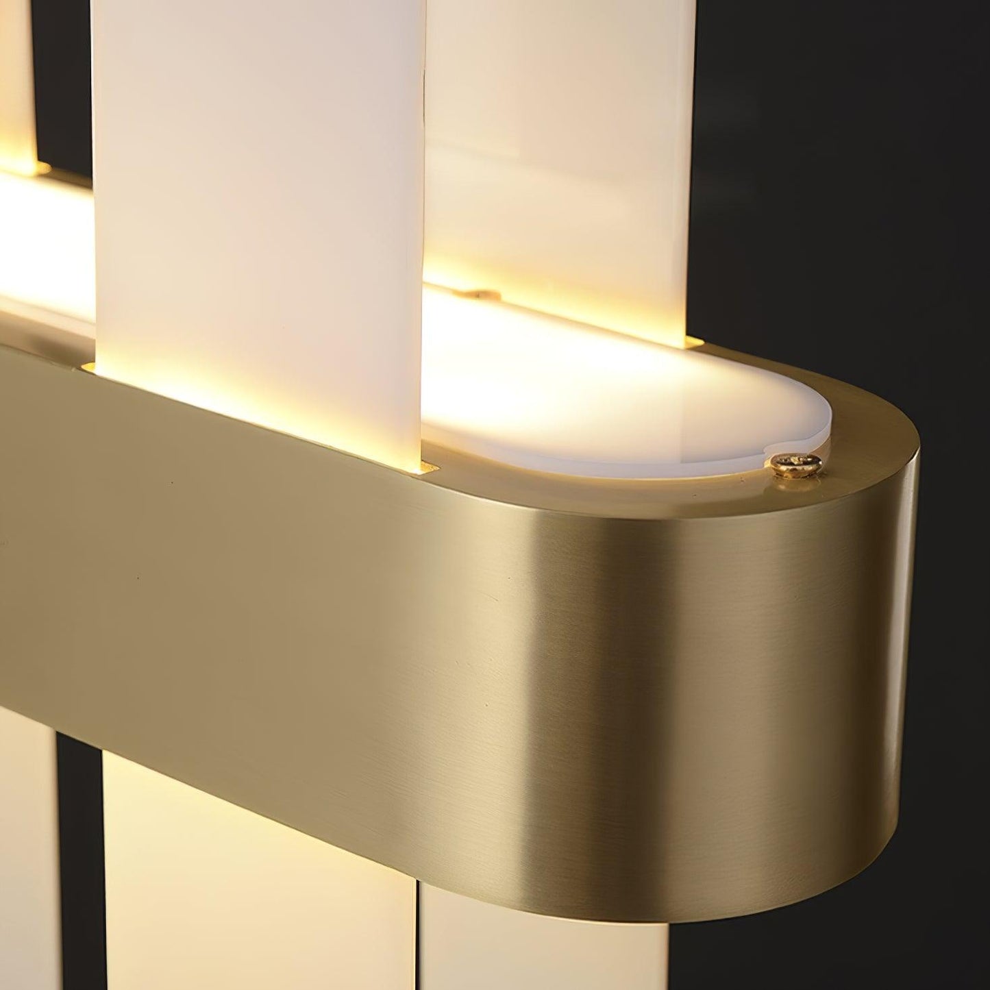 Amelie Brushed Brass & White LED Chandelier – Modern Luxury Lighting
