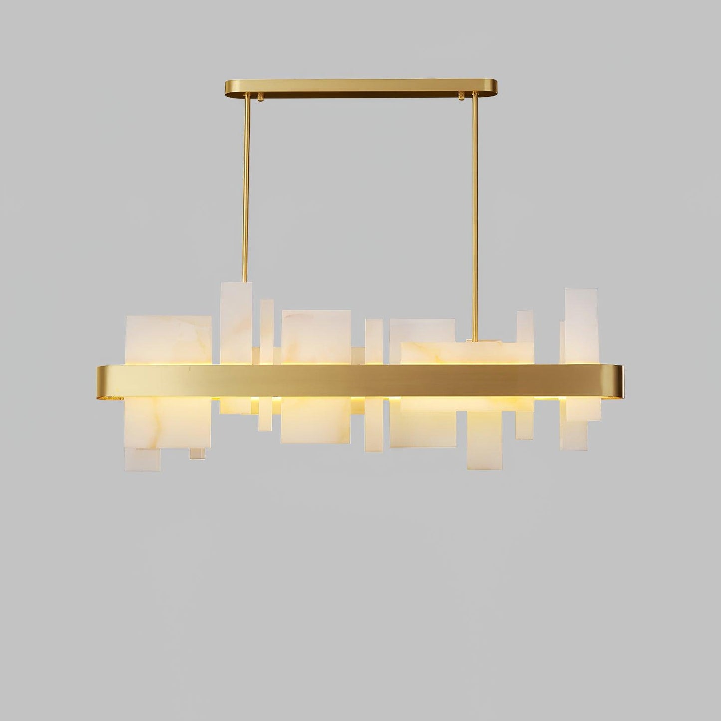 Amelie Brushed Brass & White LED Chandelier – Modern Luxury Lighting