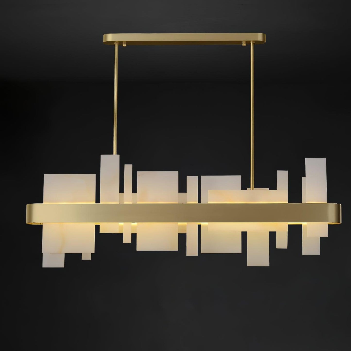 Amelie Brushed Brass & White LED Chandelier – Modern Luxury Lighting