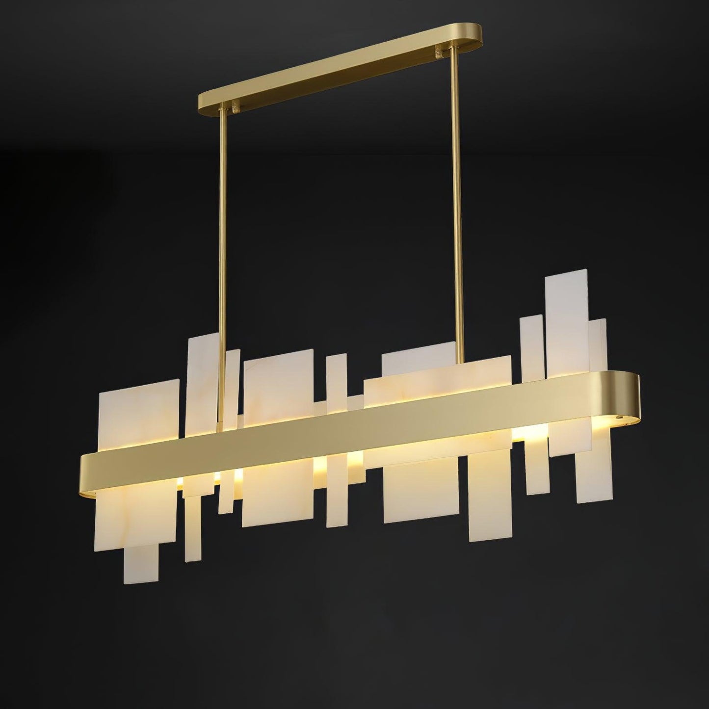 Amelie Brushed Brass & White LED Chandelier – Modern Luxury Lighting