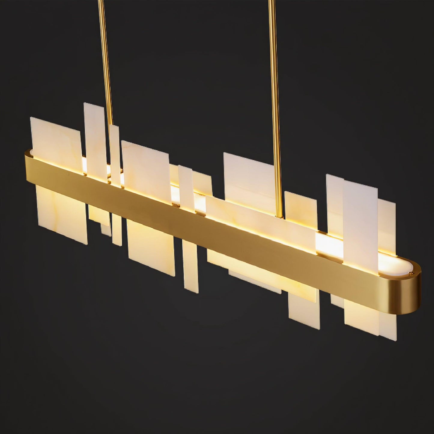 Amelie Brushed Brass & White LED Chandelier – Modern Luxury Lighting
