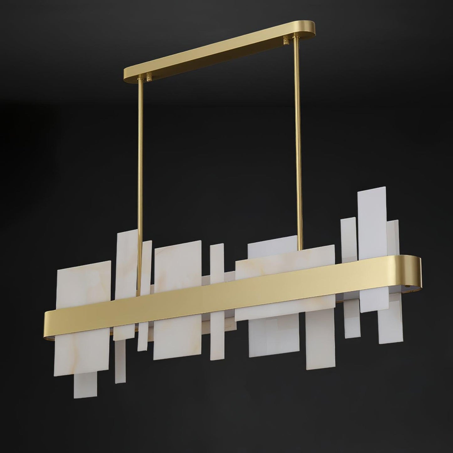 Amelie Brushed Brass & White LED Chandelier – Modern Luxury Lighting