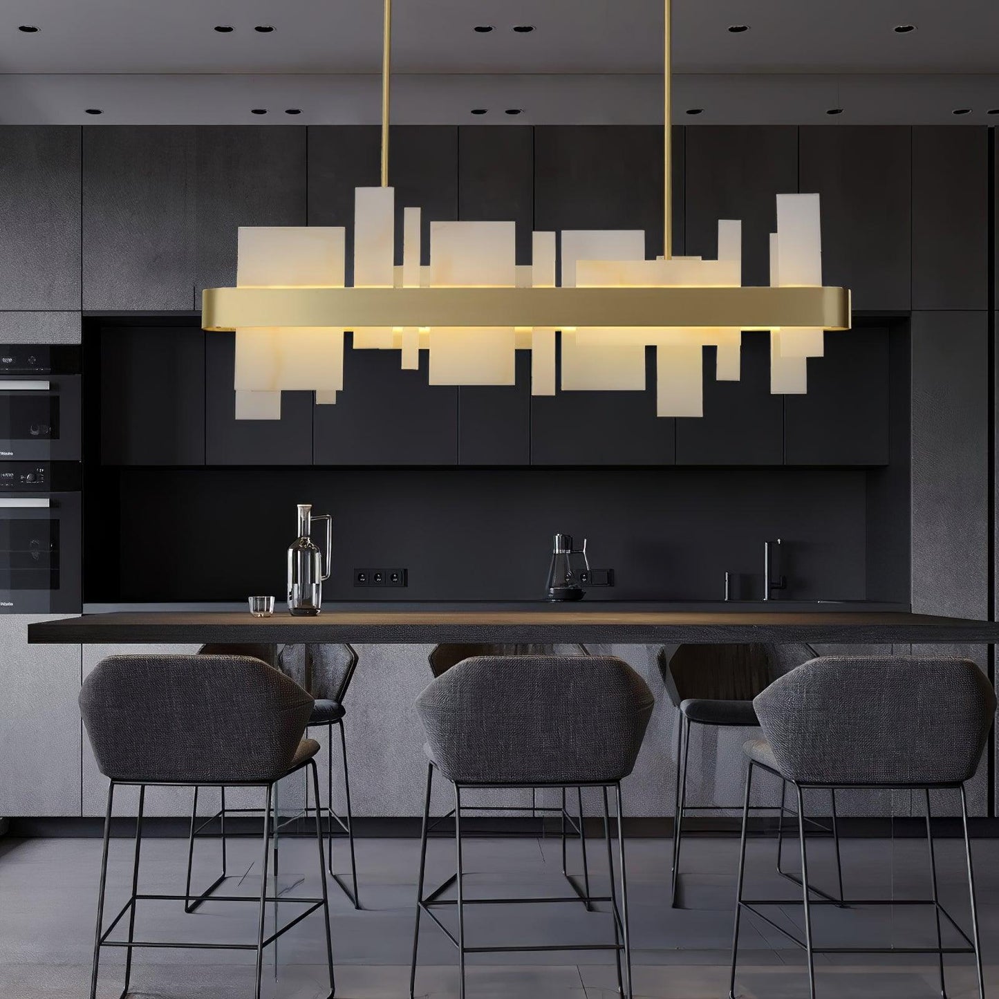 Amelie Brushed Brass & White LED Chandelier – Modern Luxury Lighting