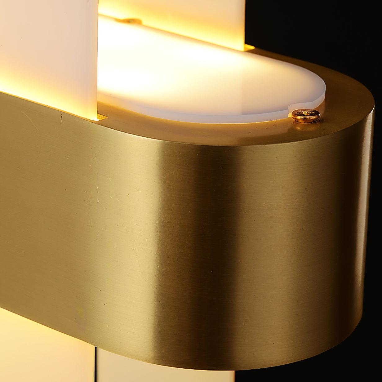 Amelie Brushed Brass & White LED Chandelier – Modern Luxury Lighting