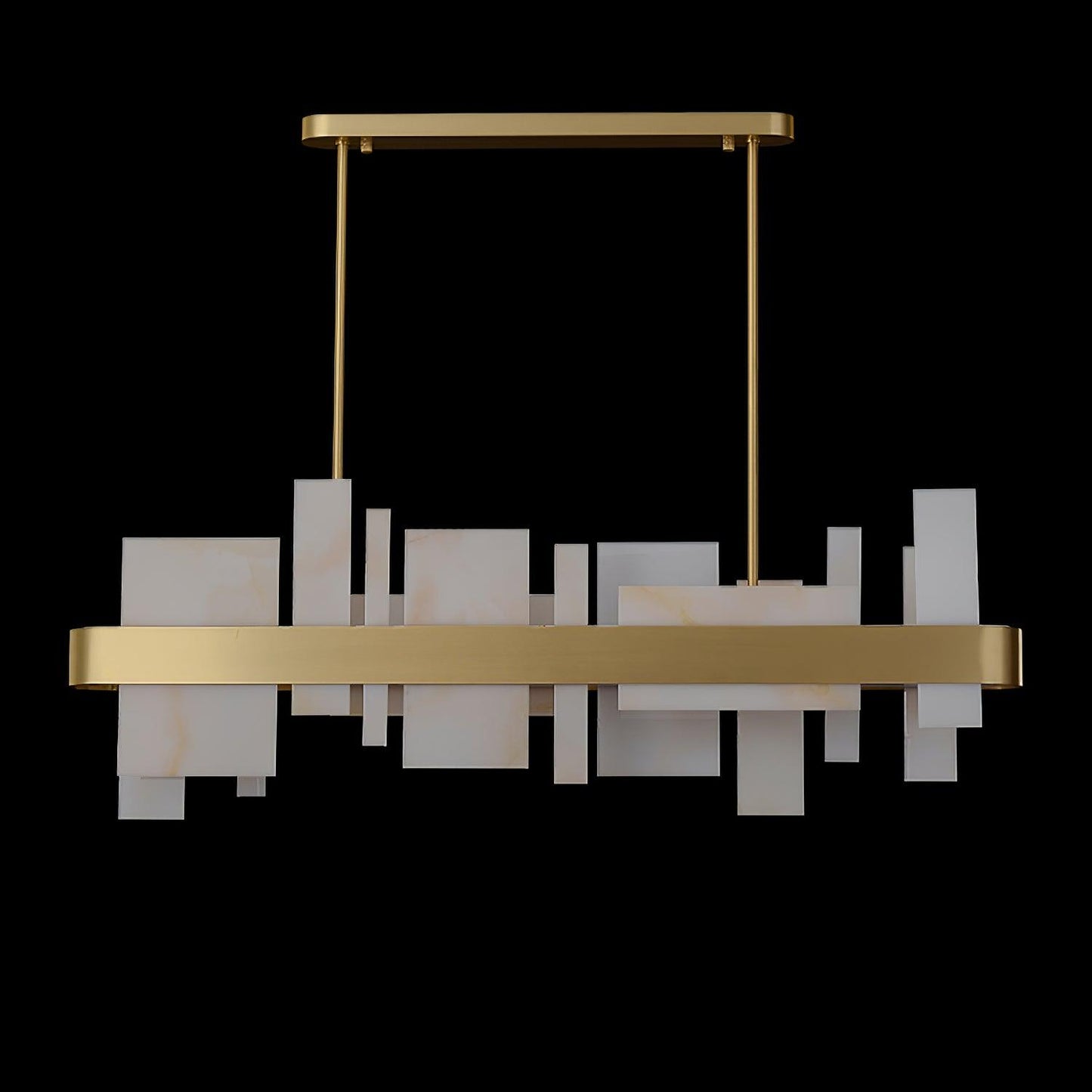 Amelie Brushed Brass & White LED Chandelier – Modern Luxury Lighting