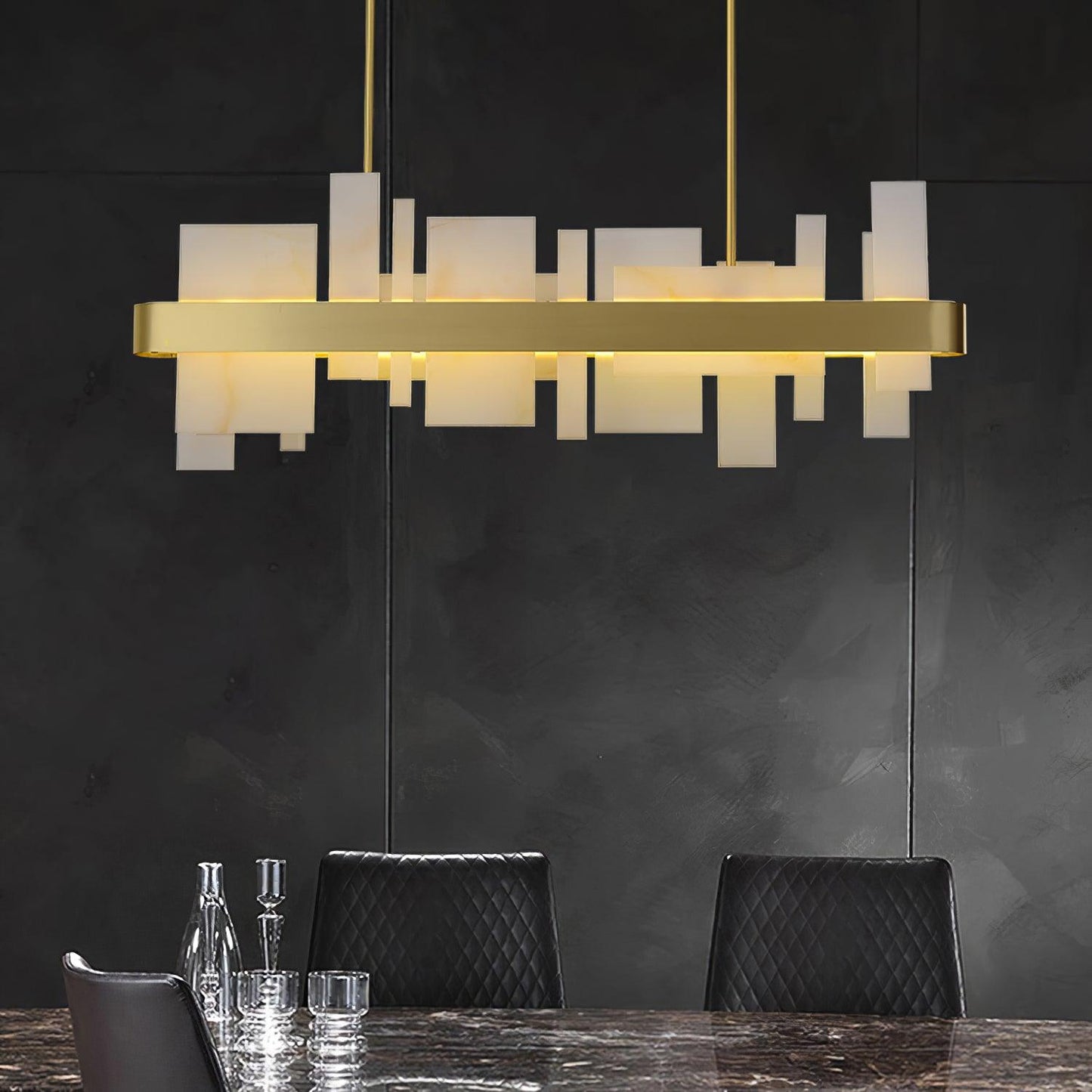 Amelie Brushed Brass & White LED Chandelier – Modern Luxury Lighting