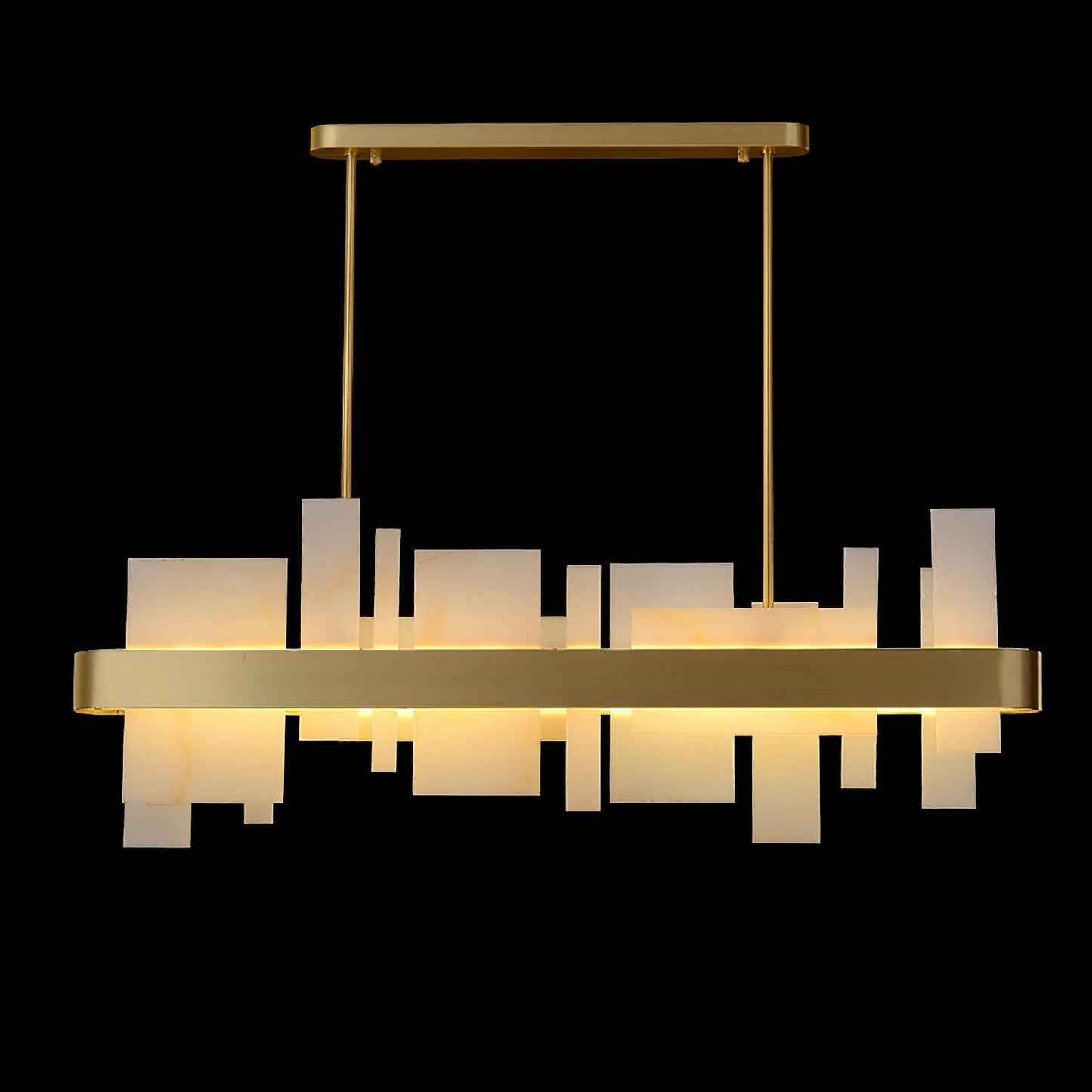 Amelie Brushed Brass & White LED Chandelier – Modern Luxury Lighting