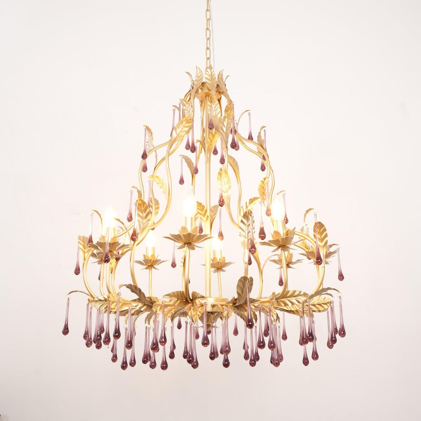 Amethyst Drops Crystal Chandelier - YIOSI
