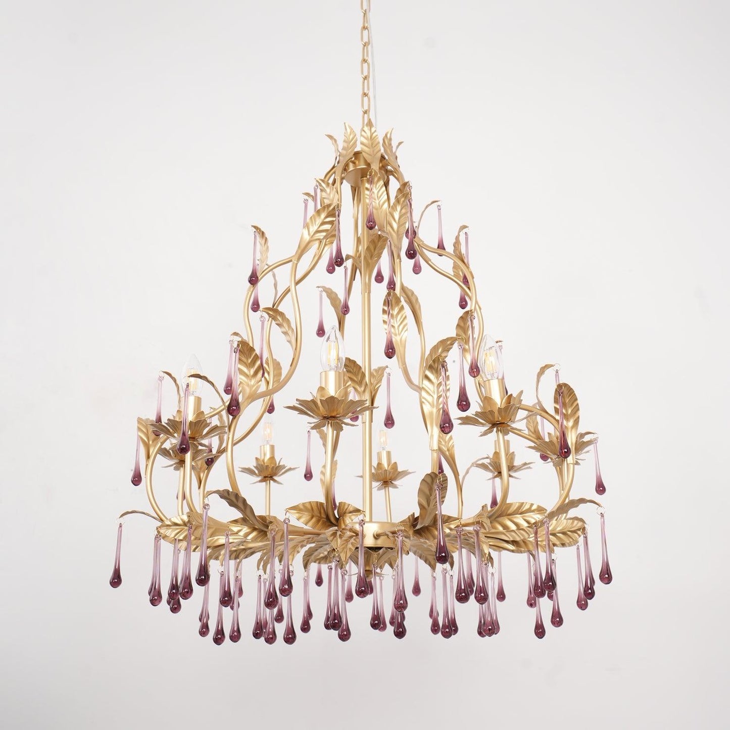 Amethyst Drops Crystal Chandelier - YIOSI