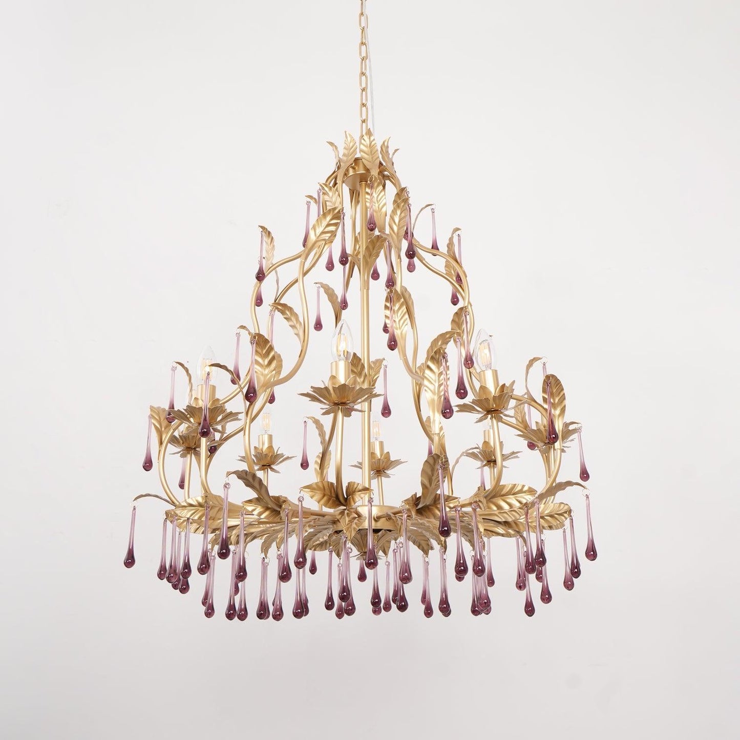 Amethyst Drops Crystal Chandelier - YIOSI
