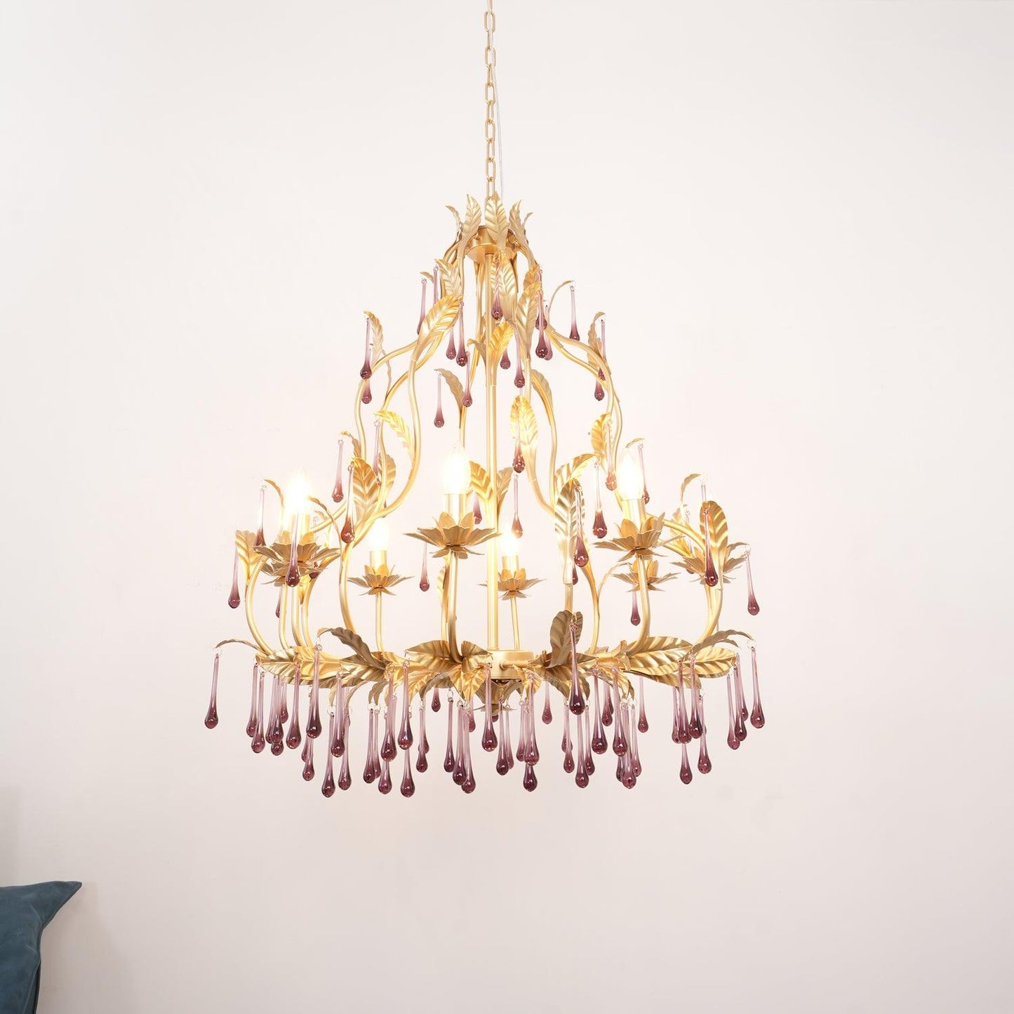 Amethyst Drops Crystal Chandelier - YIOSI
