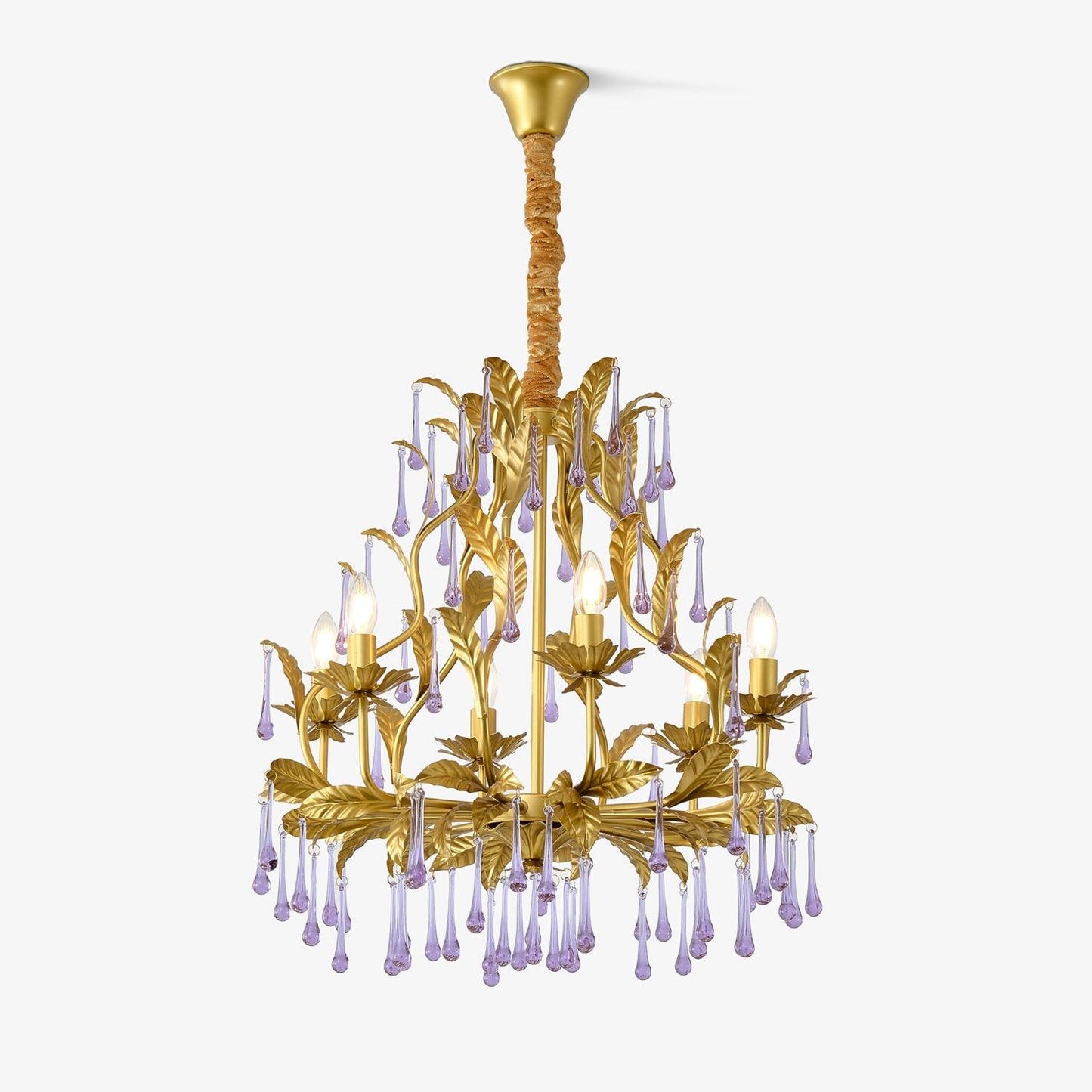 Amethyst Drops Crystal Chandelier - YIOSI