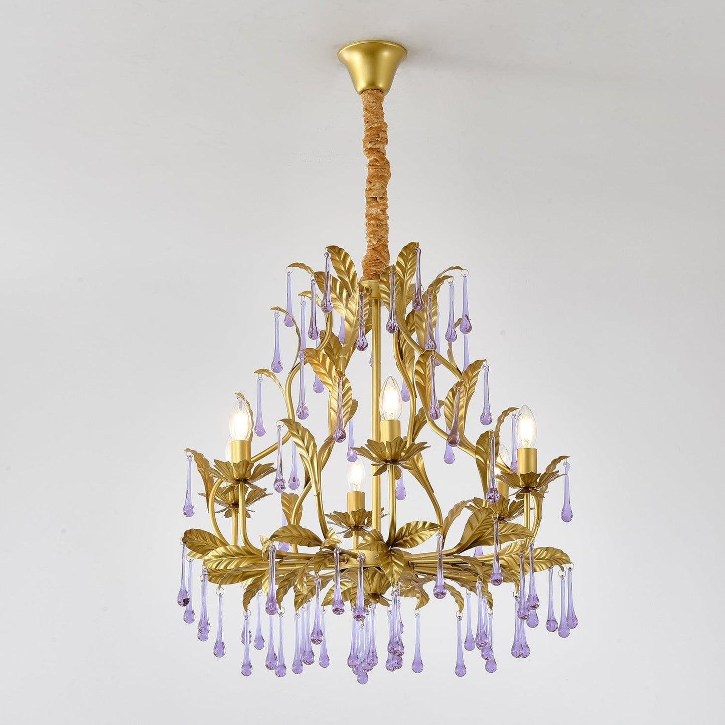 Amethyst Drops Crystal Chandelier - YIOSI
