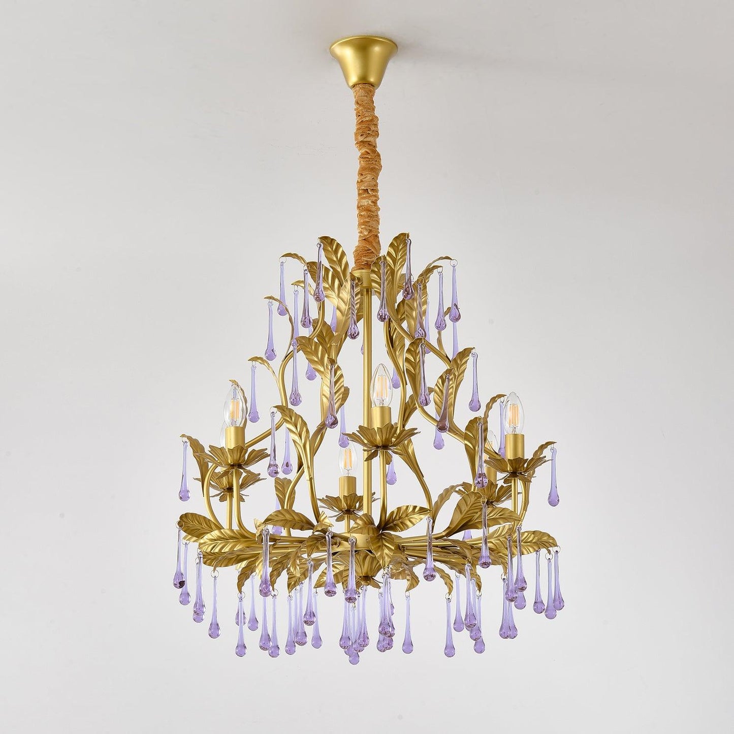 Amethyst Drops Crystal Chandelier - YIOSI