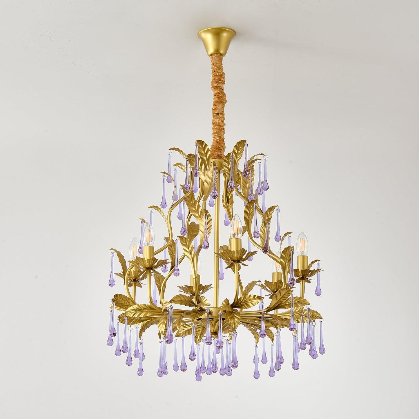 Amethyst Drops Crystal Chandelier - YIOSI
