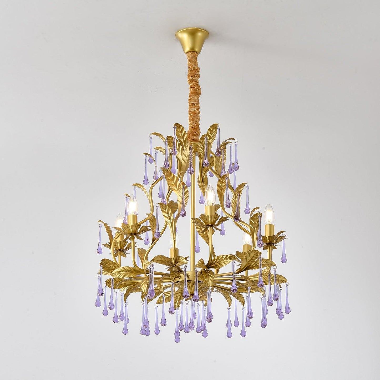 Amethyst Drops Crystal Chandelier - YIOSI
