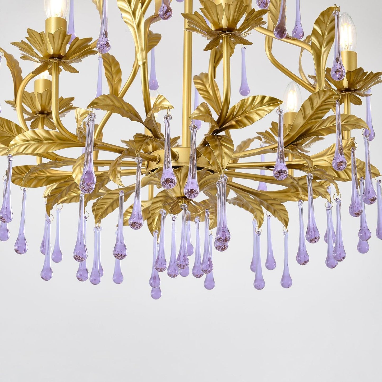 Amethyst Drops Crystal Chandelier - YIOSI