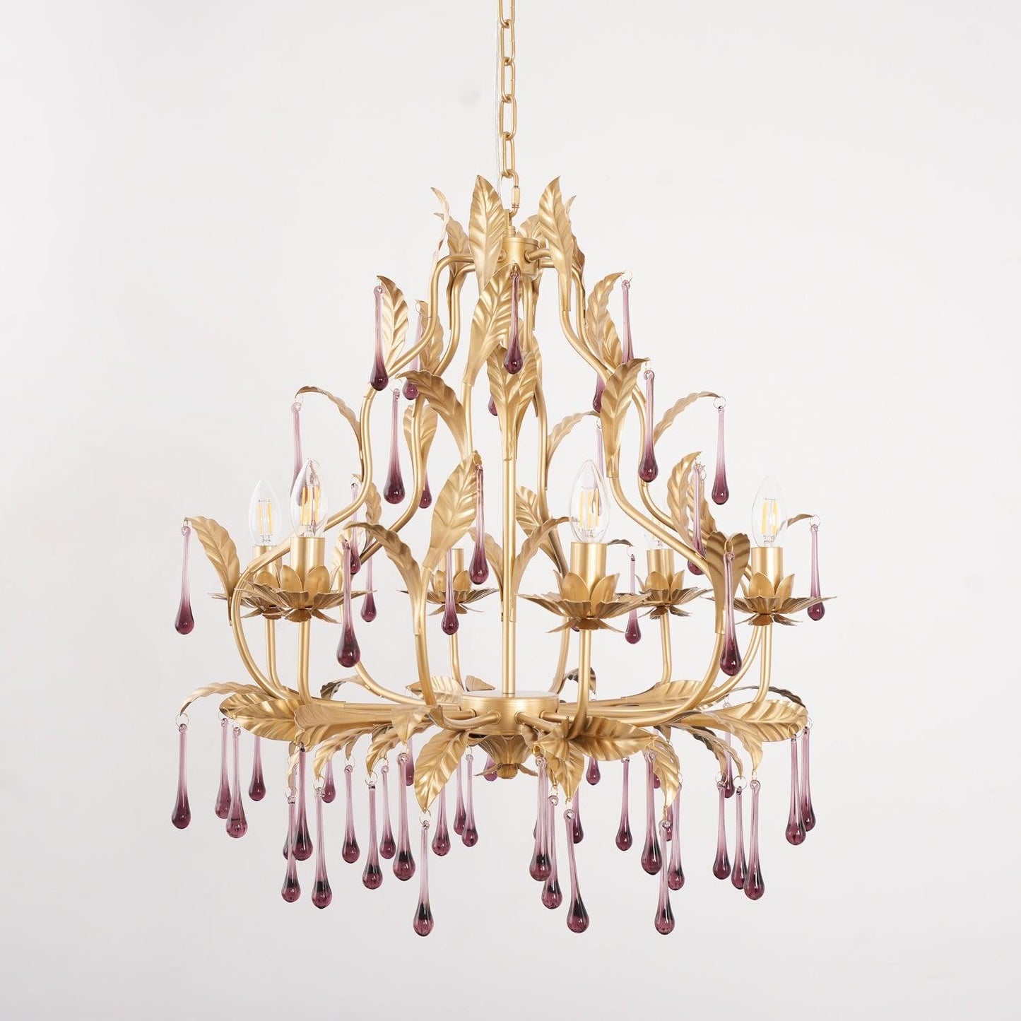Amethyst Drops Crystal Chandelier - YIOSI