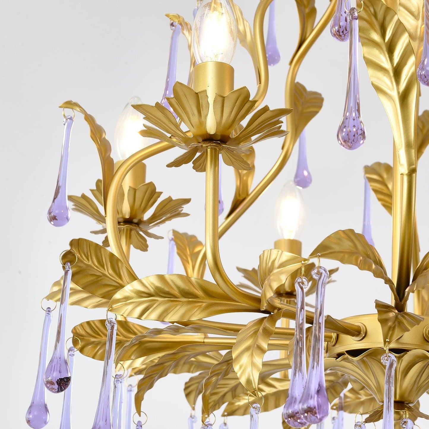Amethyst Drops Crystal Chandelier - YIOSI