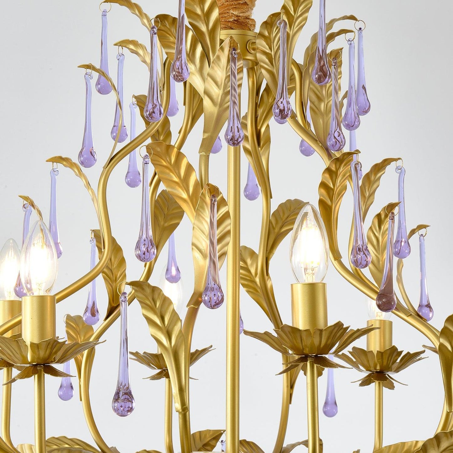 Amethyst Drops Crystal Chandelier - YIOSI