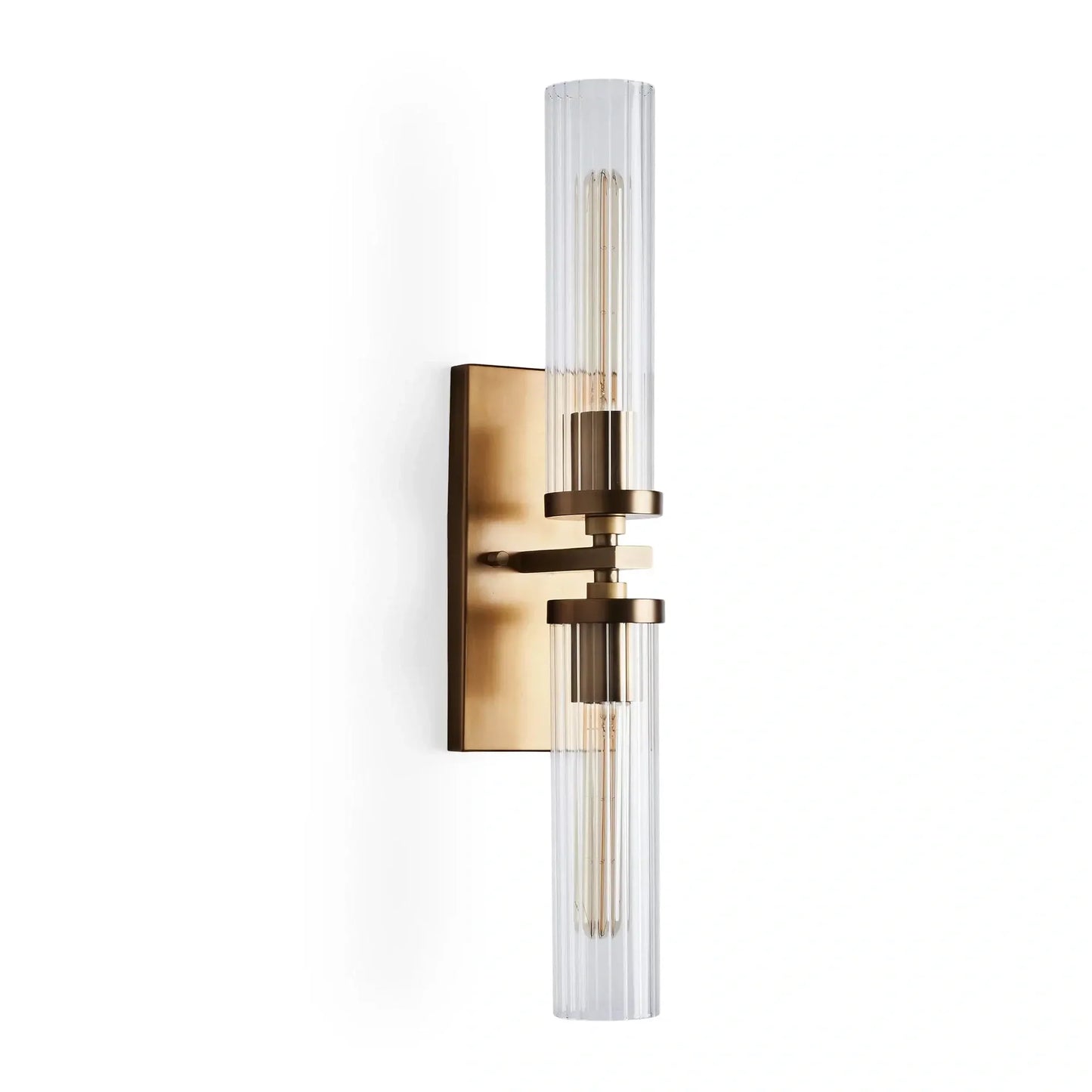 Andreas Double Sconce Vintage Brass Bronze Nickel Wall Light