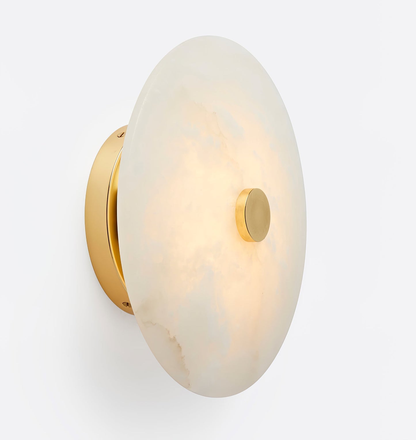 Ankeny Alabaster Brass & White Ceiling Lamp Warm Light