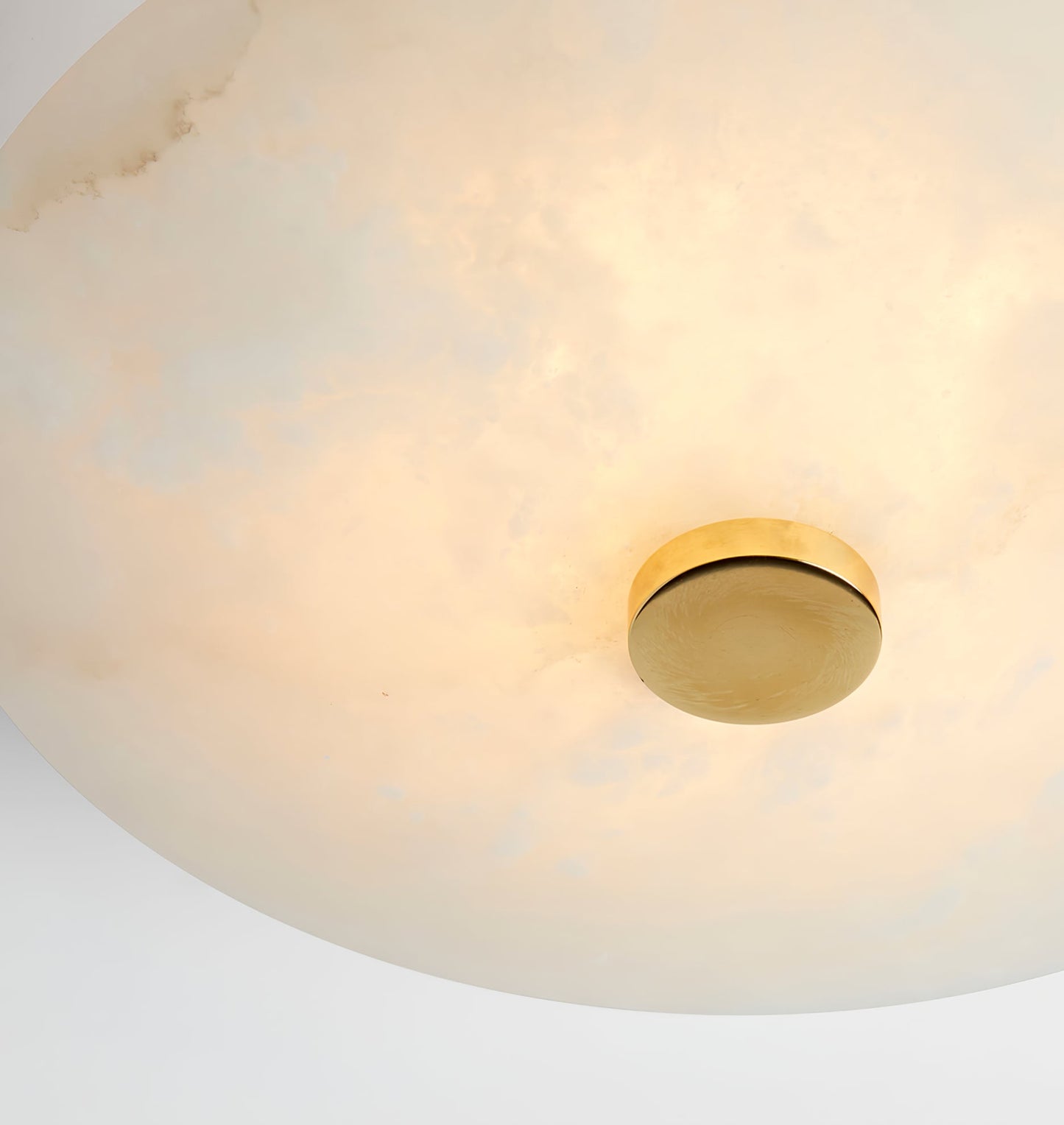 Ankeny Alabaster Brass & White Ceiling Lamp Warm Light