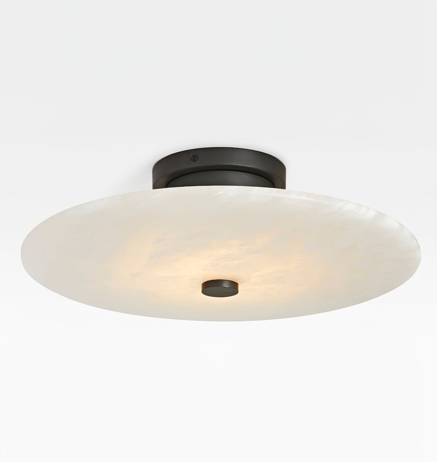 Ankeny Alabaster Brass & White Ceiling Lamp Warm Light