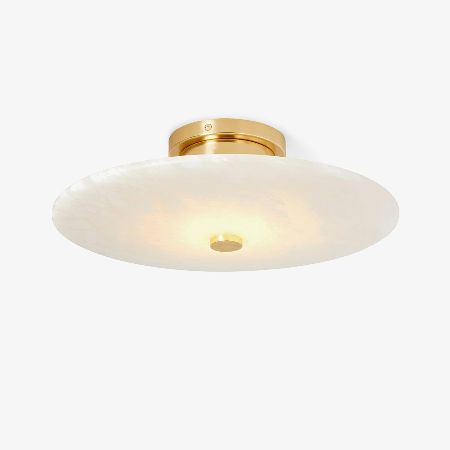 Ankeny Alabaster Brass & White Ceiling Lamp Warm Light