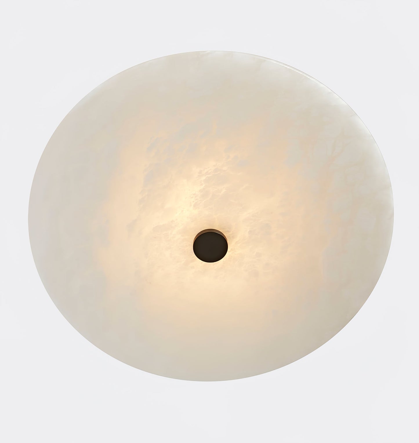 Ankeny Alabaster Brass & White Ceiling Lamp Warm Light