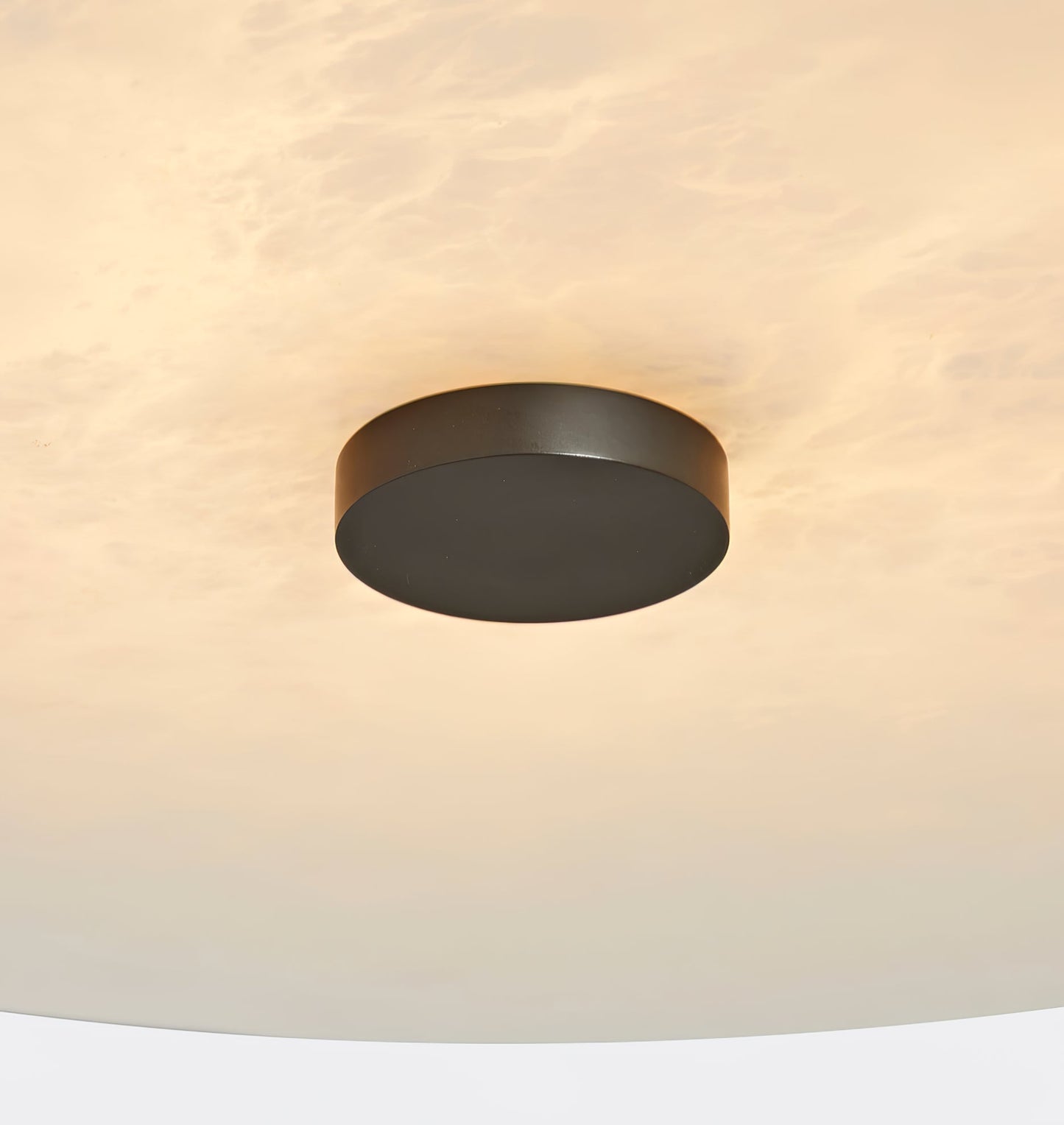 Ankeny Alabaster Brass & White Ceiling Lamp Warm Light