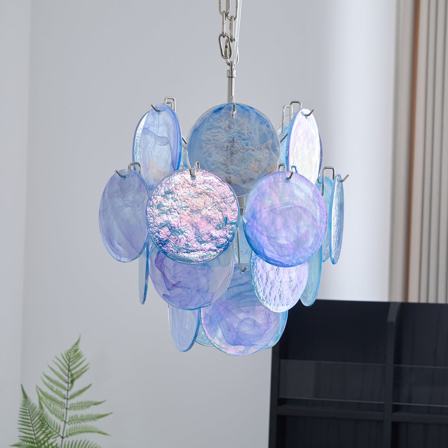Aqua Blue Glass Murano Chandelier - YIOSI