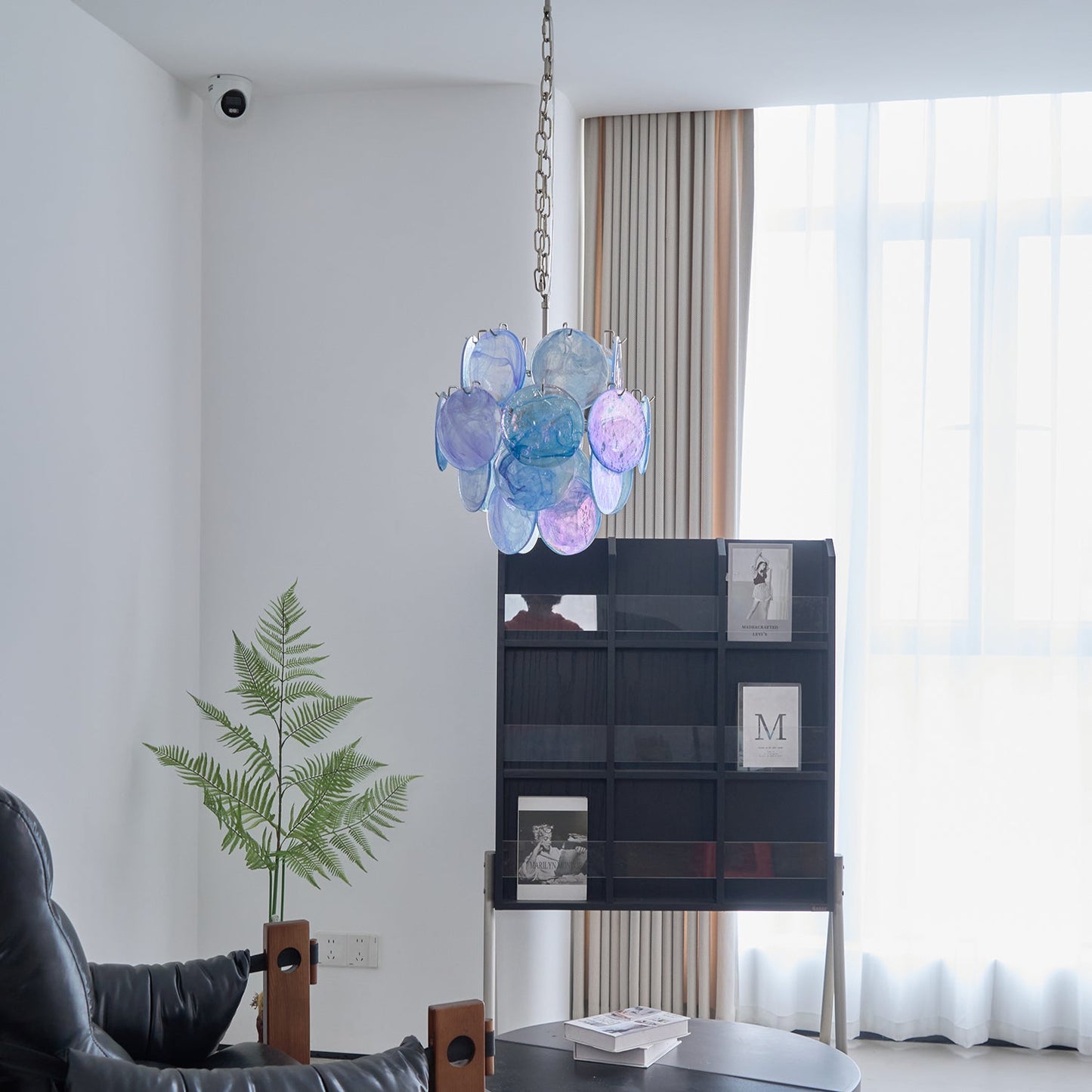 Aqua Blue Glass Murano Chandelier - YIOSI