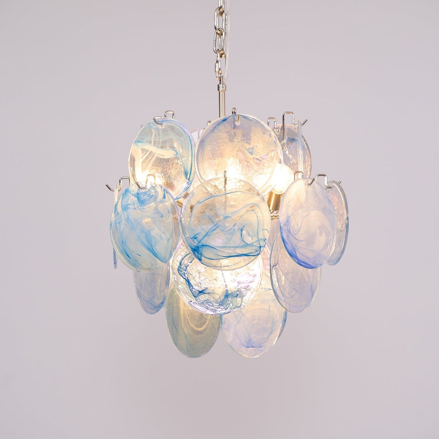 Aqua Blue Glass Murano Chandelier - YIOSI