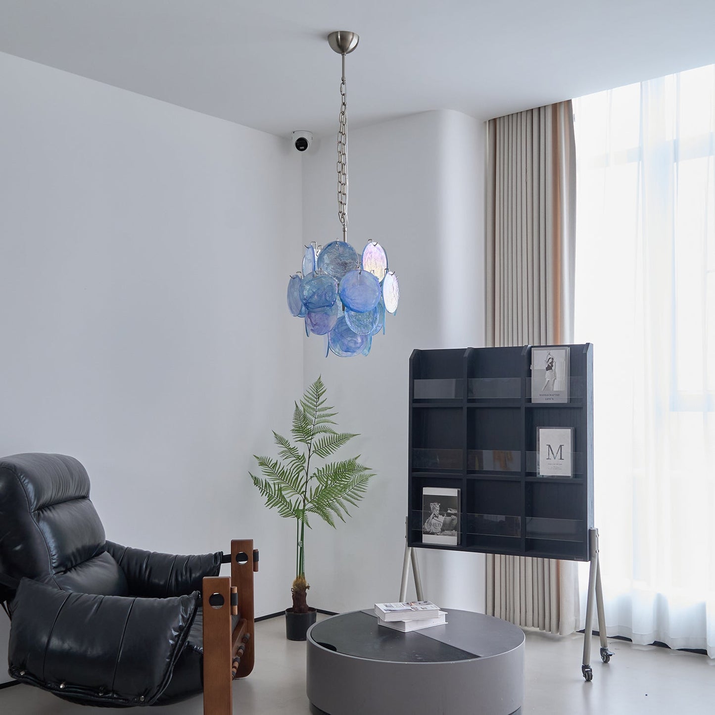 Aqua Blue Glass Murano Chandelier - YIOSI