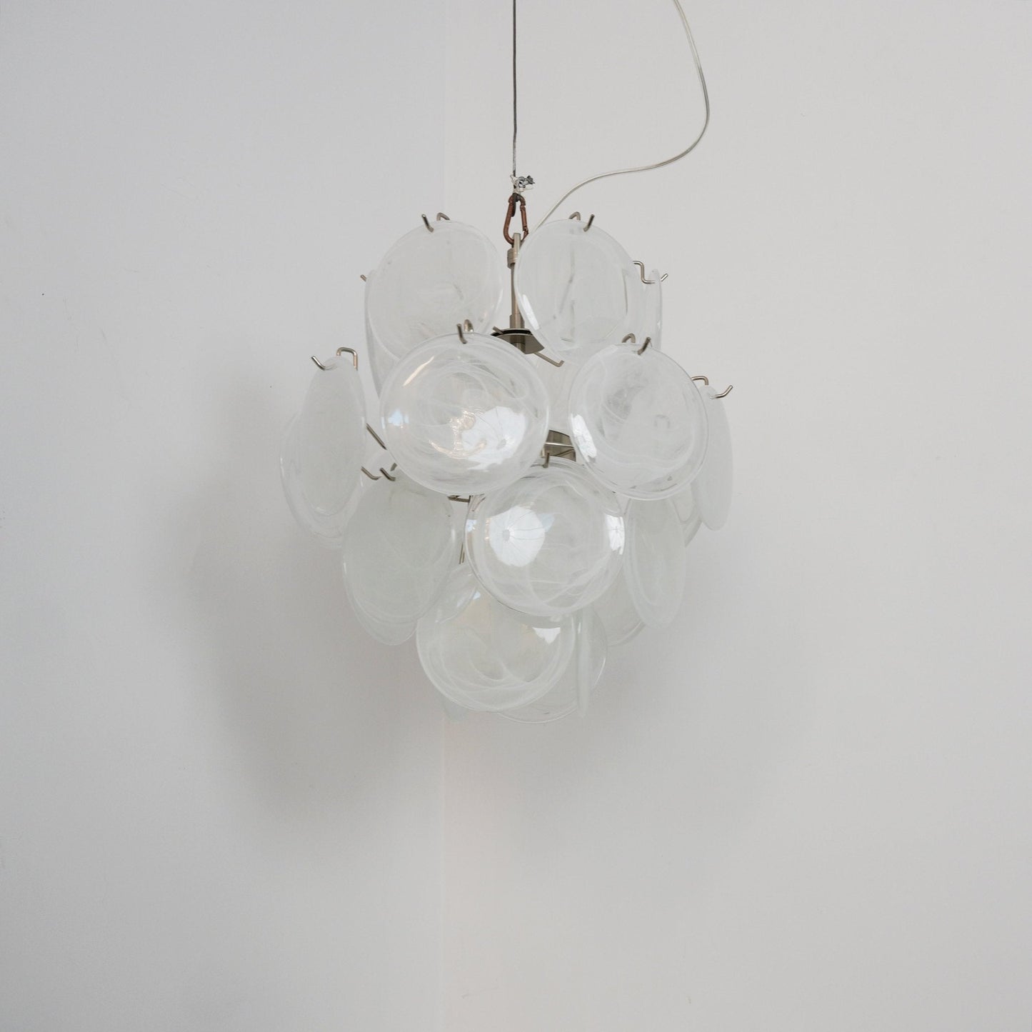 Aqua White Glass Murano Chandelier - YIOSI