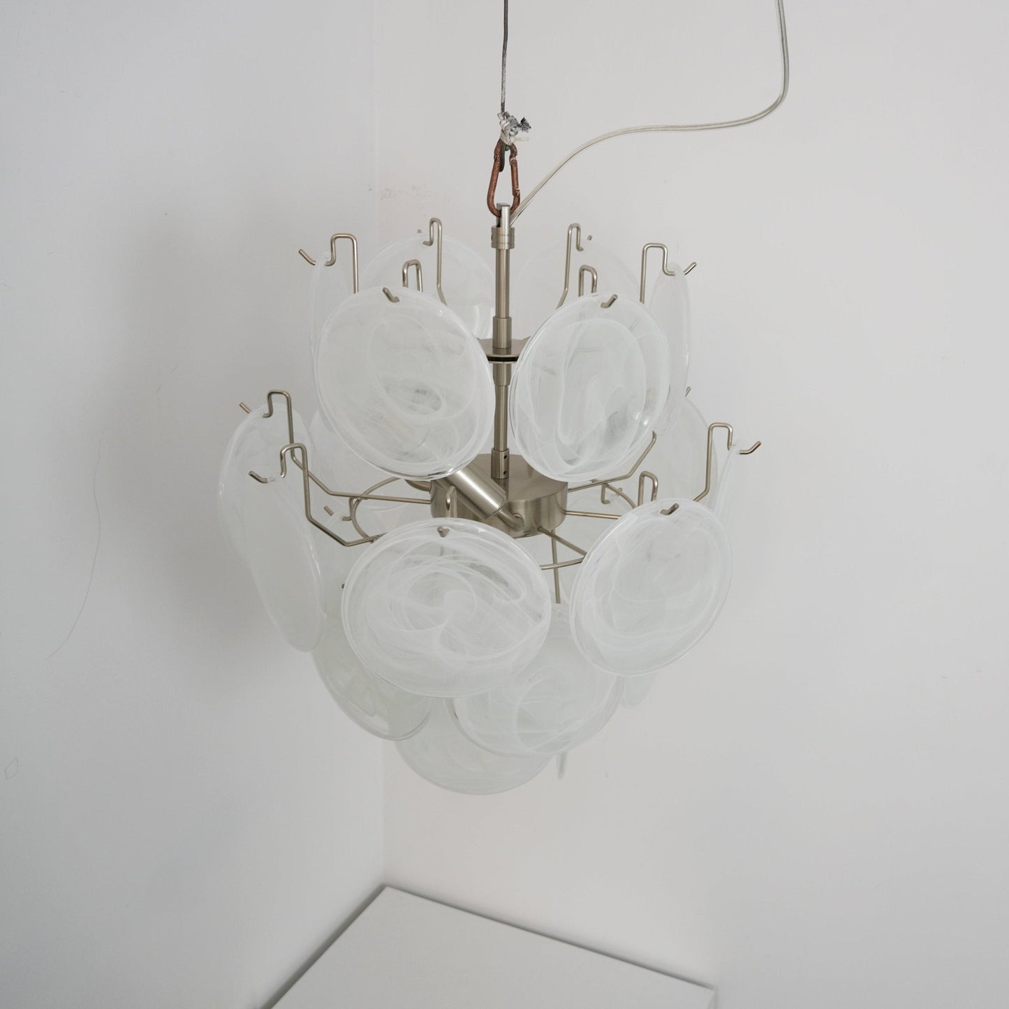 Aqua White Glass Murano Chandelier - YIOSI