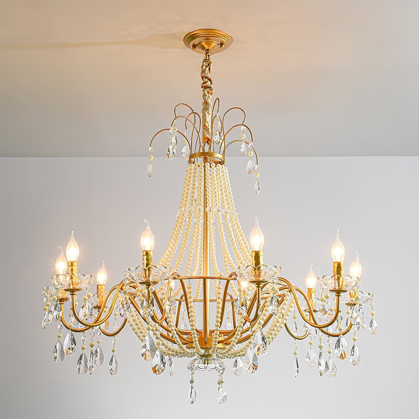 Arcadia Gold Crystal Chandelier with Multi-Head Luxurious Elegance