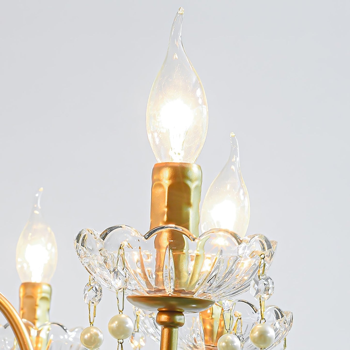 Arcadia Gold Crystal Chandelier with Multi-Head Luxurious Elegance