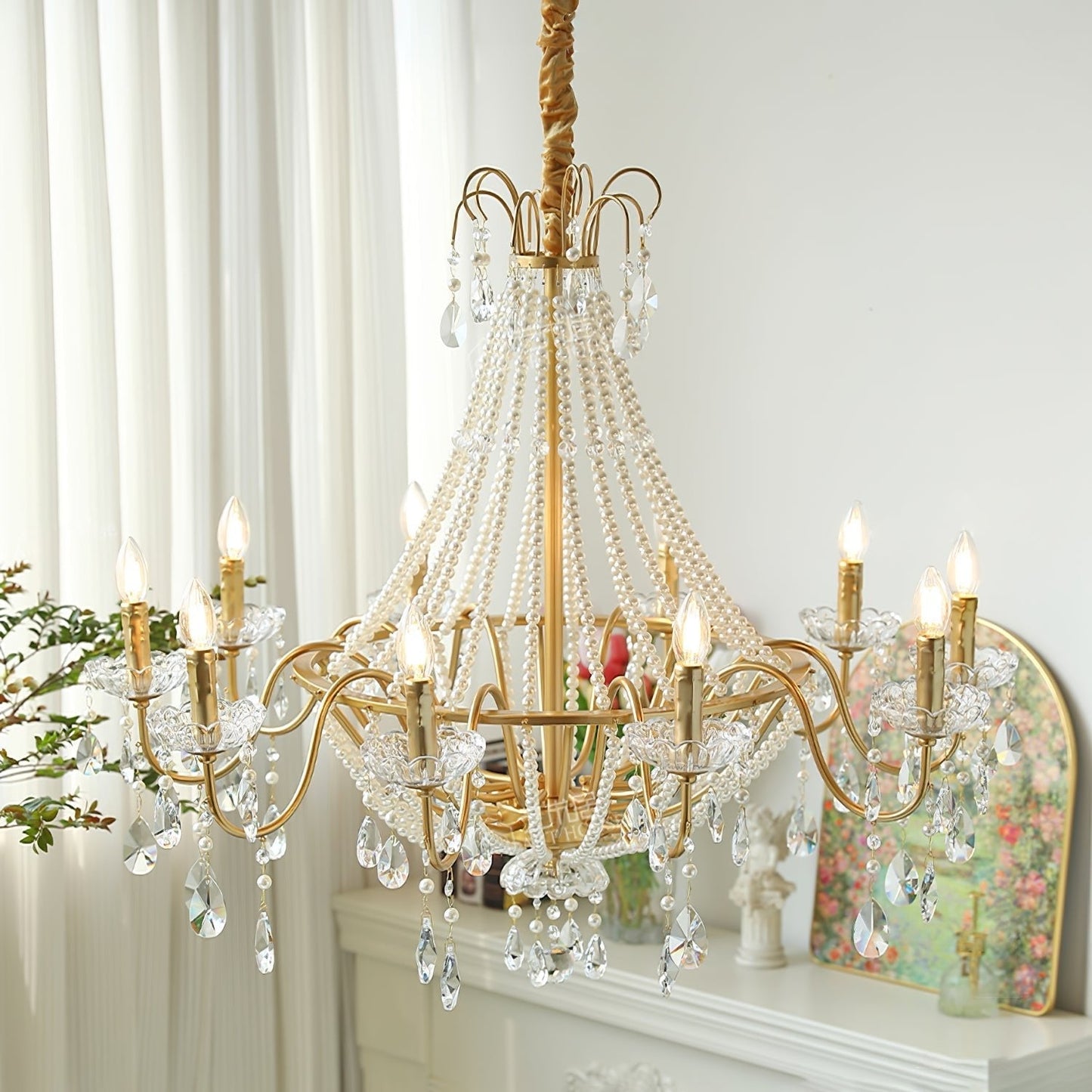 Arcadia Gold Crystal Chandelier with Multi-Head Luxurious Elegance
