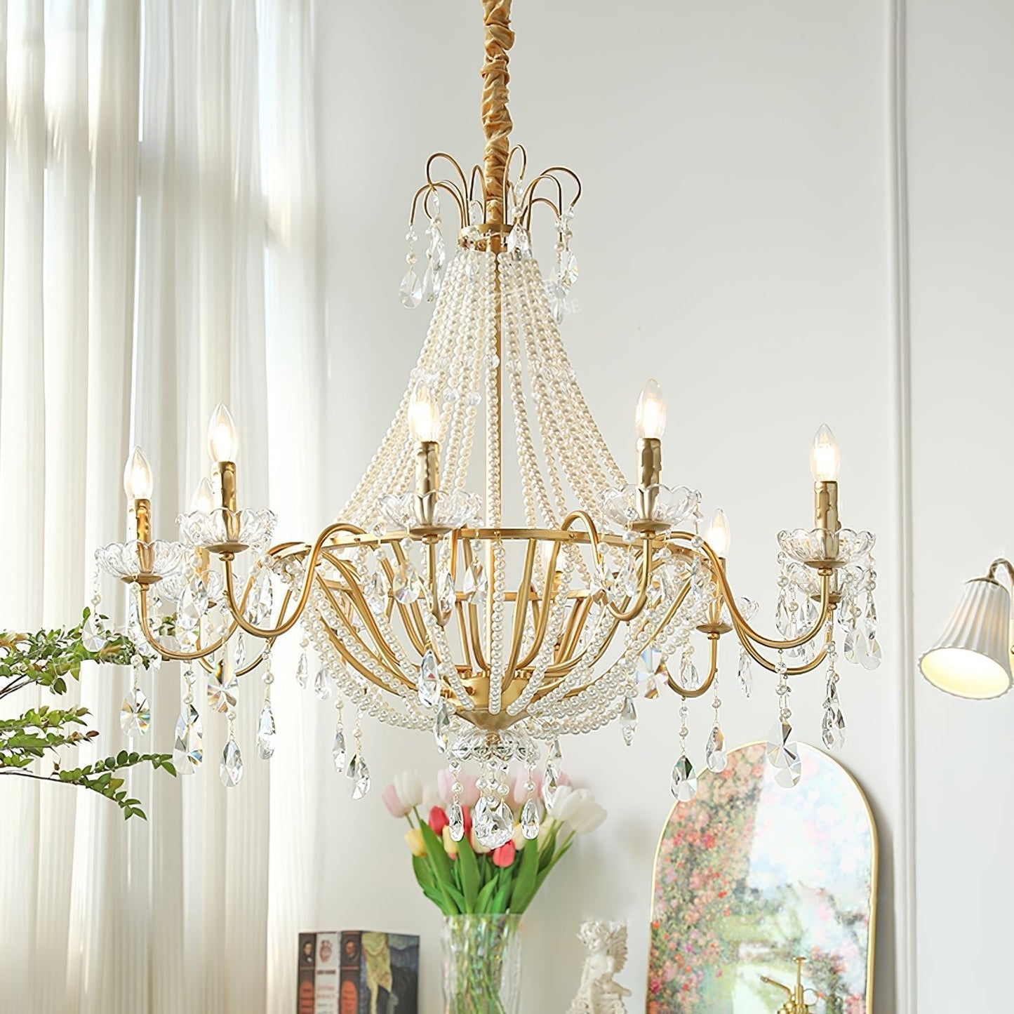 Arcadia Gold Crystal Chandelier with Multi-Head Luxurious Elegance