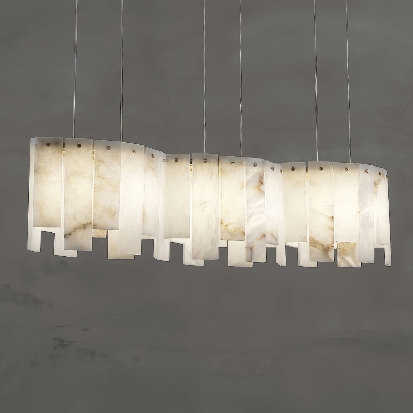 Arctora Alabaster Pendant Lamp with Gold & White Finish