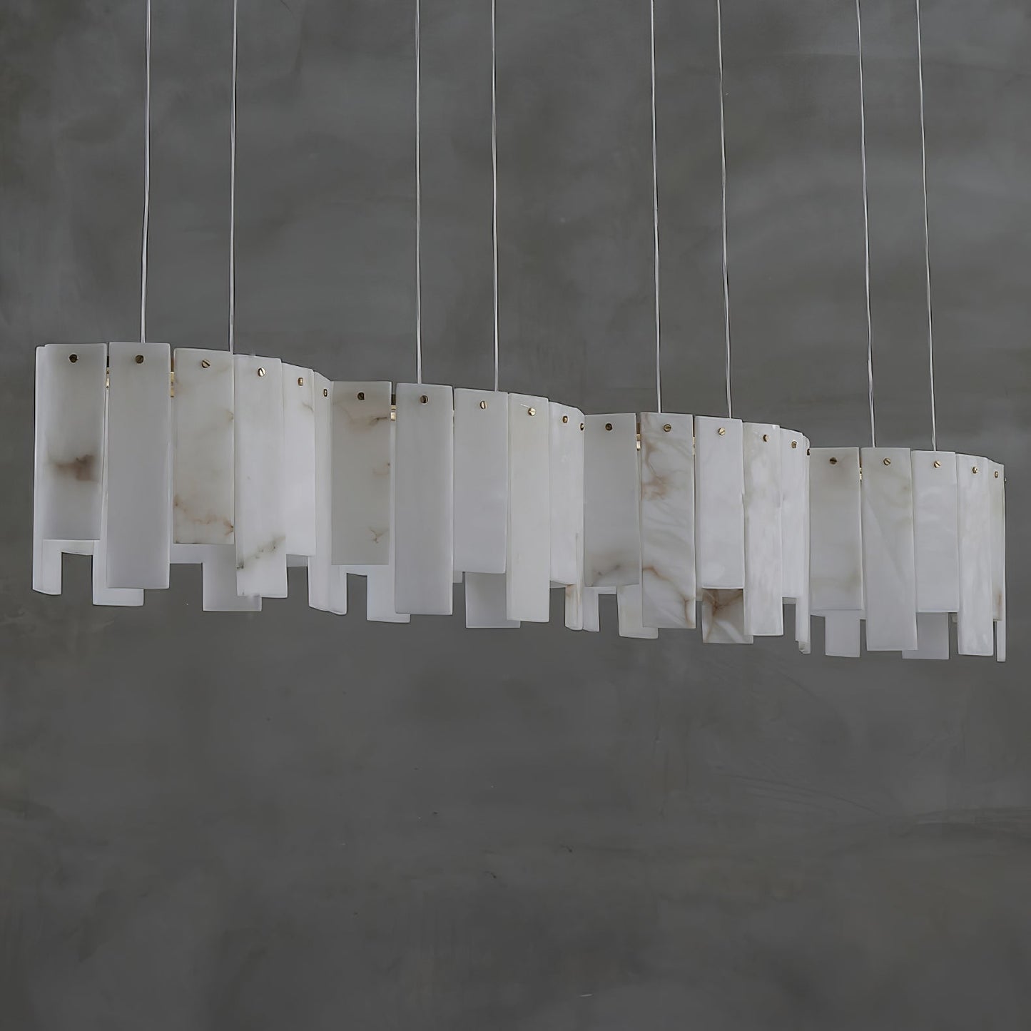 Arctora Alabaster Pendant Lamp with Gold & White Finish