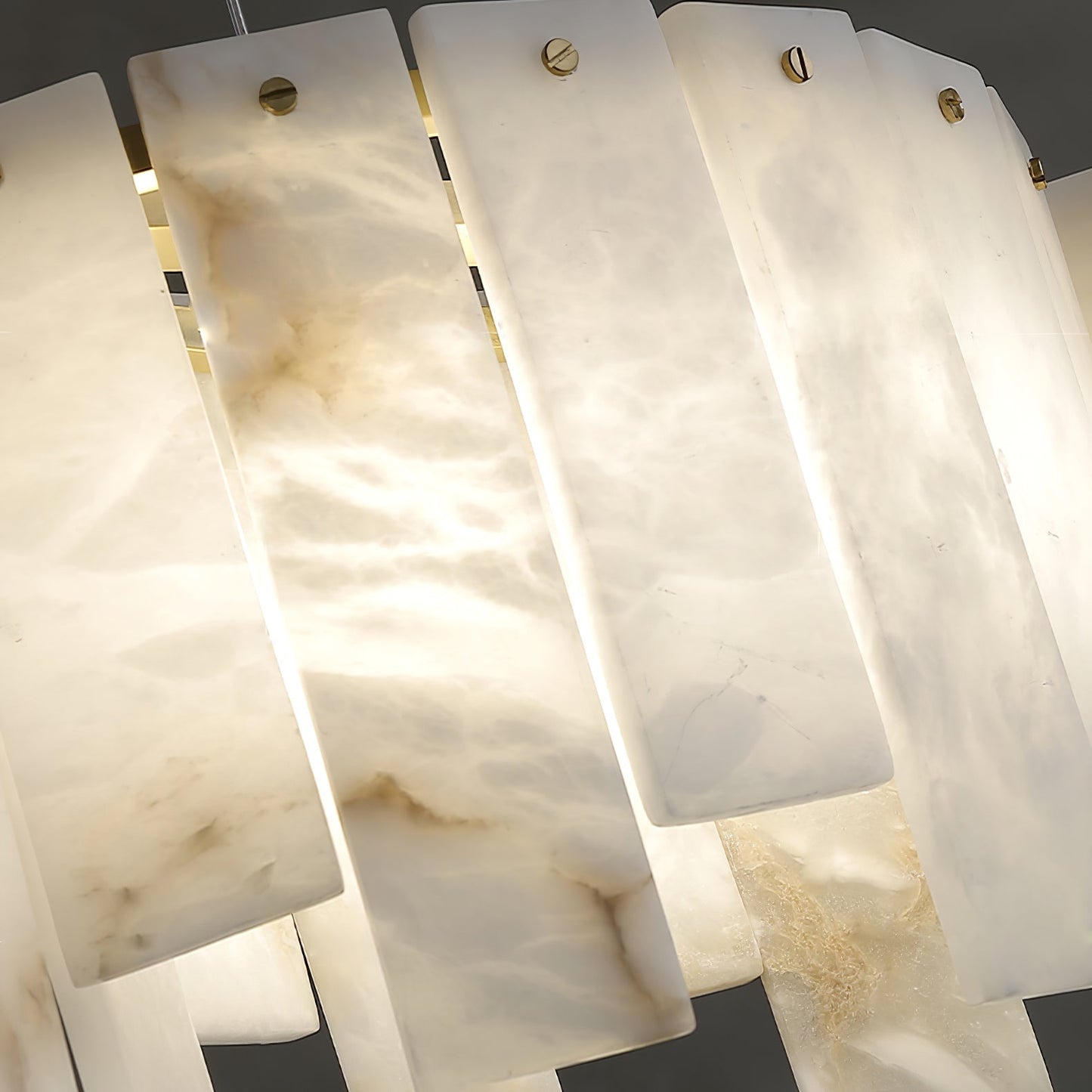 Arctora Alabaster Pendant Lamp with Gold & White Finish