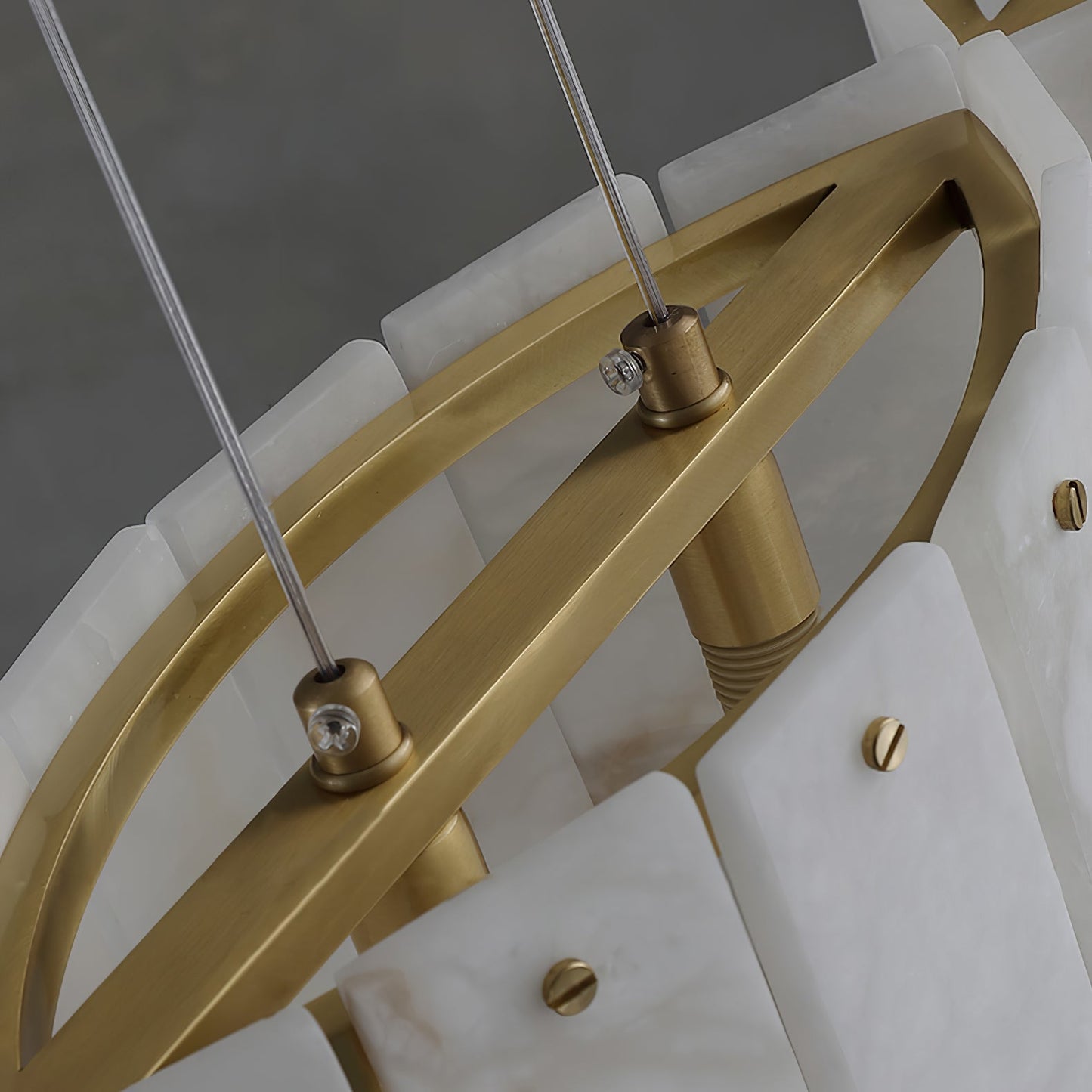 Arctora Alabaster Pendant Lamp with Gold & White Finish