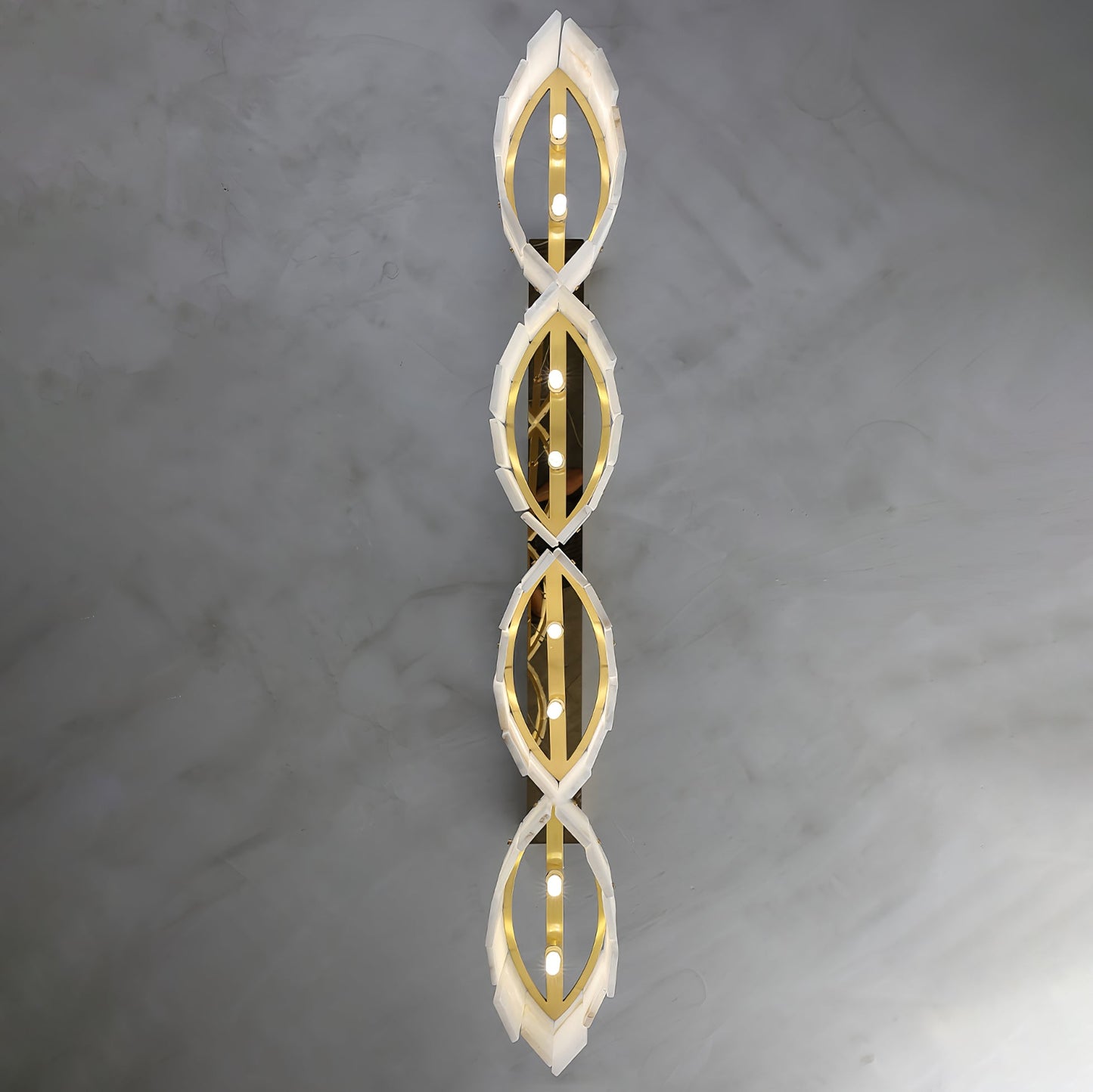 Arctora Alabaster Pendant Lamp with Gold & White Finish