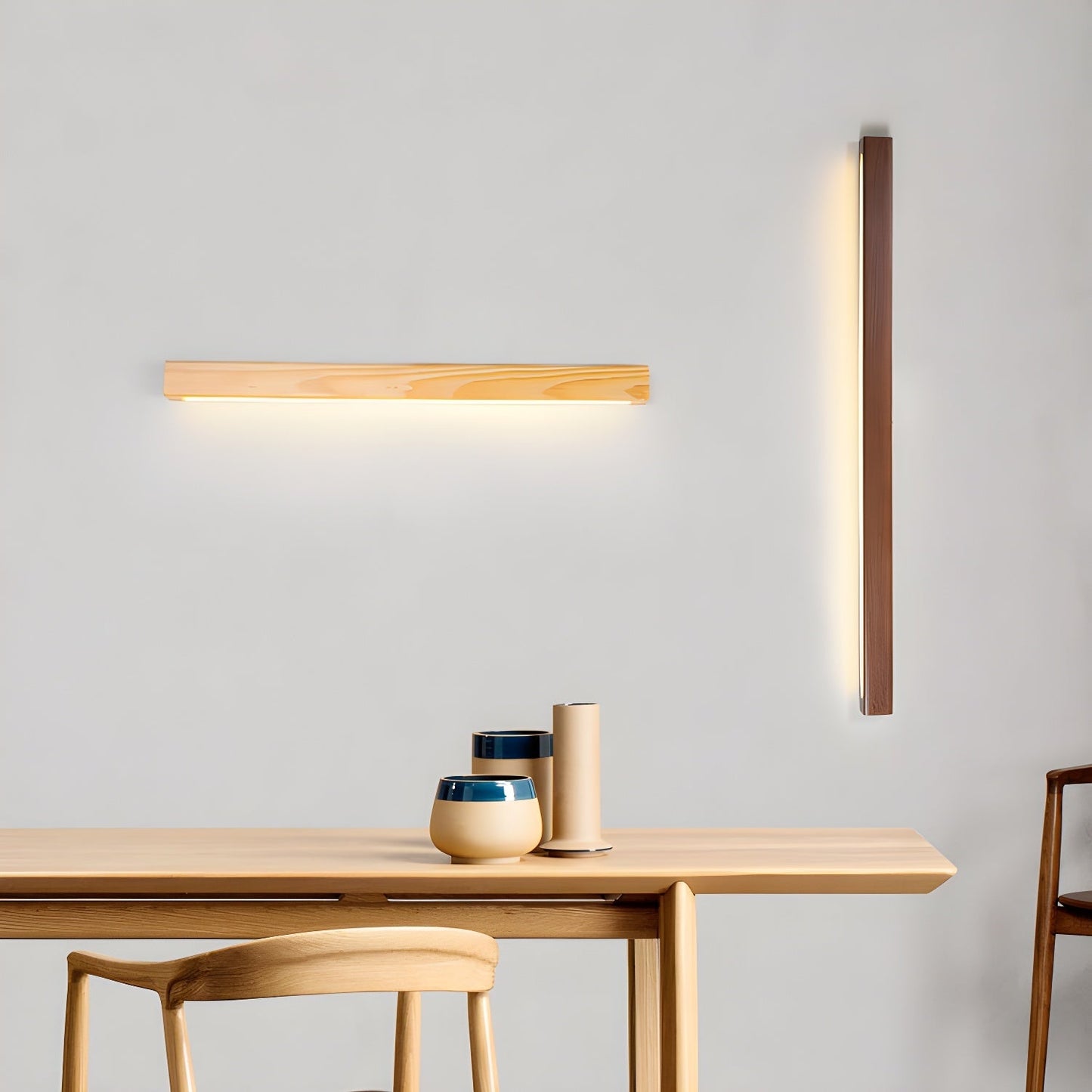 Arlo Linear Wood Wall Light – Natural Warmth Slim Modern Design