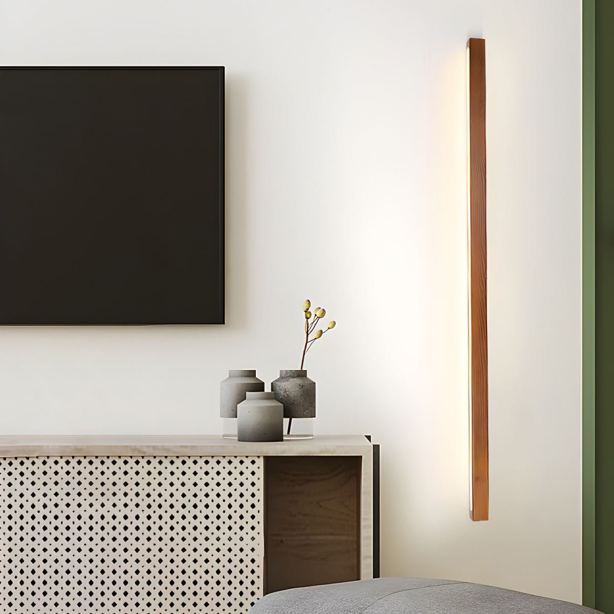 Arlo Linear Wood Wall Light – Natural Warmth Slim Modern Design