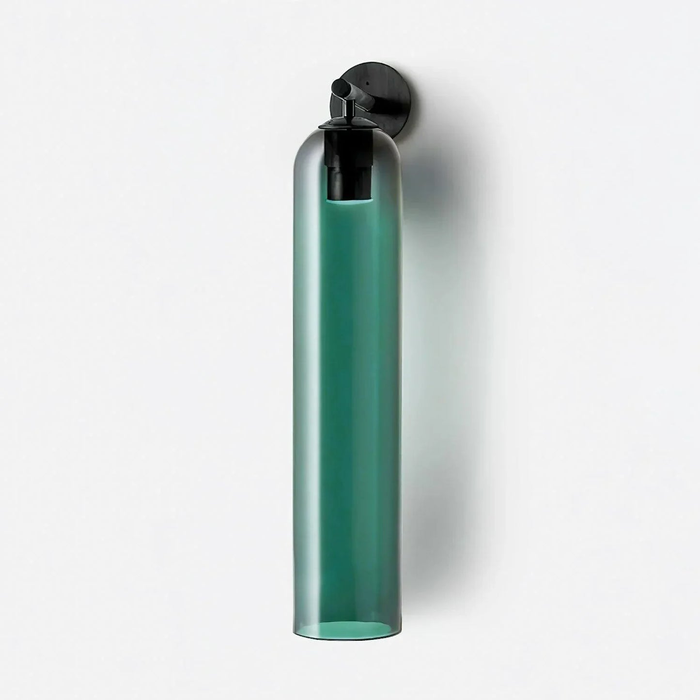 Elegant Art Glass Wall Sconce – Gold Black Nickel Finishes ∅ 3.9″ x H 18.9″ / Dia 10cm x H 48cm / Black / Green