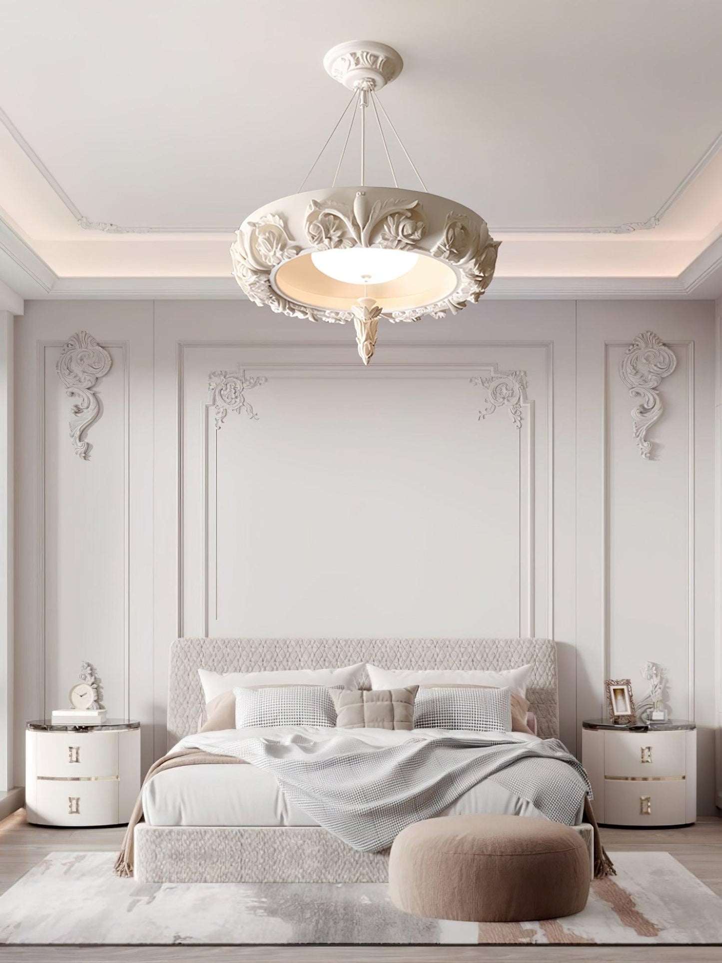 Artistic Carved Plaster Chandelier - YIOSI